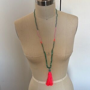 Serefina Turquoise and Pink Beaded Necklace